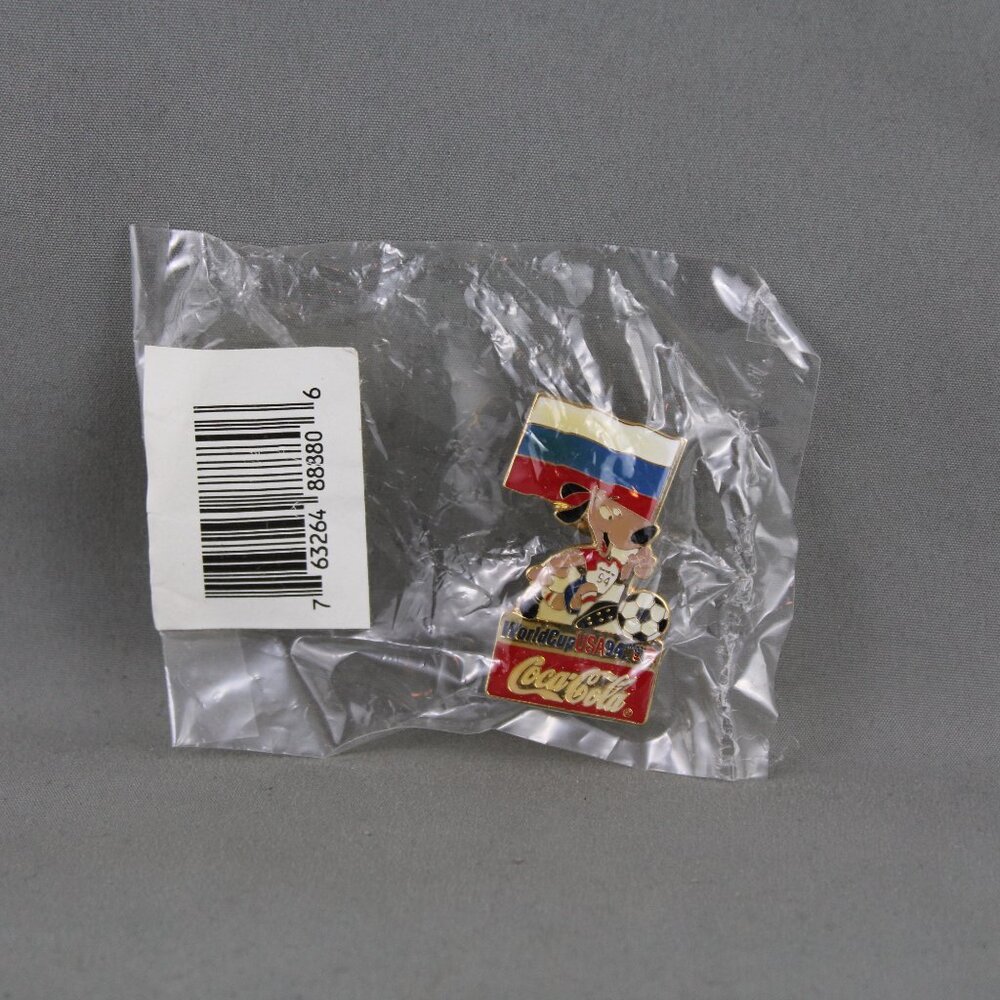 Russia Soccer Pin - 1994 World Cup Coke Promo Pin - New in Package
